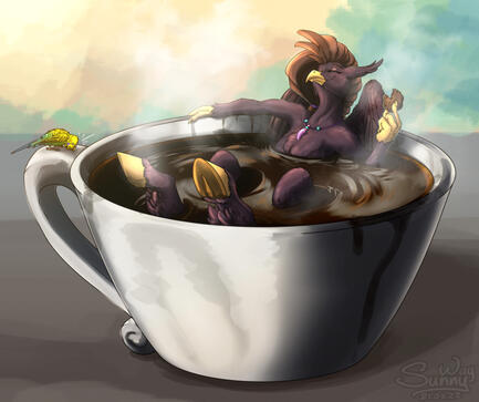 Relaxing with coffee